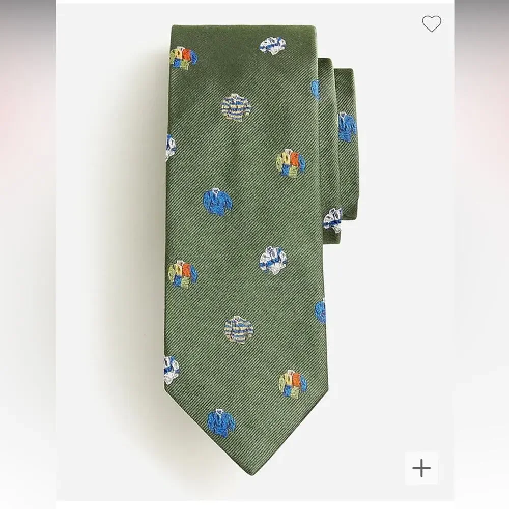 NWT JCrew Ludlow English 100% Silk Tie In Rugby Pattern